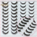 Abestyou 20 Pairs 9-11mm Long 3d Vegan Mink Cat Eye Short Messy Eyelashes Natural Look Silk Wispy Lashes Private Label Wholesale