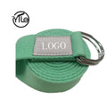 Fitness Natural Cotton Organic Custom logo Cotton Yoga Stretch Belt Orange Strap Belt Purple with D Ring