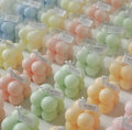 PVC Clear Gift Box Small Scented Cube Bubble Shaped Wax Candles for Home Bedroom Wedding Festival Party Decoration