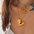 2024 Dazan New 18k Gold Plated Tarnish Free Stainless Steel Vintage Unique Love Embossed ANTI FASHION YOUTH Pendant Necklace