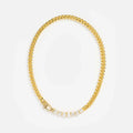 Simple Stainless Steel Choker Necklace Bracelet Gold Plated Cuban Chain Zircon Necklace for Men Weman