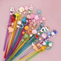 Cute Cartoon Silicone Straw Plug Reusable Heart-Shaped Splash Proof Airtight Dust Covers for Bar Use Drinkware Accessories Bag