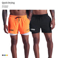 Summer Double-deck 10% Spandex 90% Polyester Quick Dry Elasticity Breathable Joggers Men Shorts
