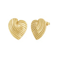 Fashion 18K Gold Plated Stainless Steel Jewelry Stripe Heart Love Stud Earrings Trendy for Women Gifts Earrings E231519