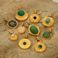Elegant Retro Emerald Series Pendant Stainless Steel Jewelry with Gorgeous Charm Popular for Personalized Fashion Jewelry