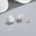 Hengdian Stylish Women's AAA Zircon Drop Silver Stud Earrings for Wholesale Women Fashion Jewelry