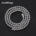 BC235  4MM Women Necklace Brass Flower CZ Tennis Chain Fashion Jewelry for Party Gift