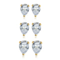 CZCITY Stud Earring Fashion Silver Men Male Gold Woman Ear 14K Waterdrop Cubic Zirconia Small Earring