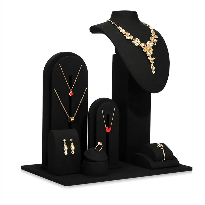 Bettism Luxury metal jewelry display set unique mannequin necklace props bracelet earrings jewelry display stand