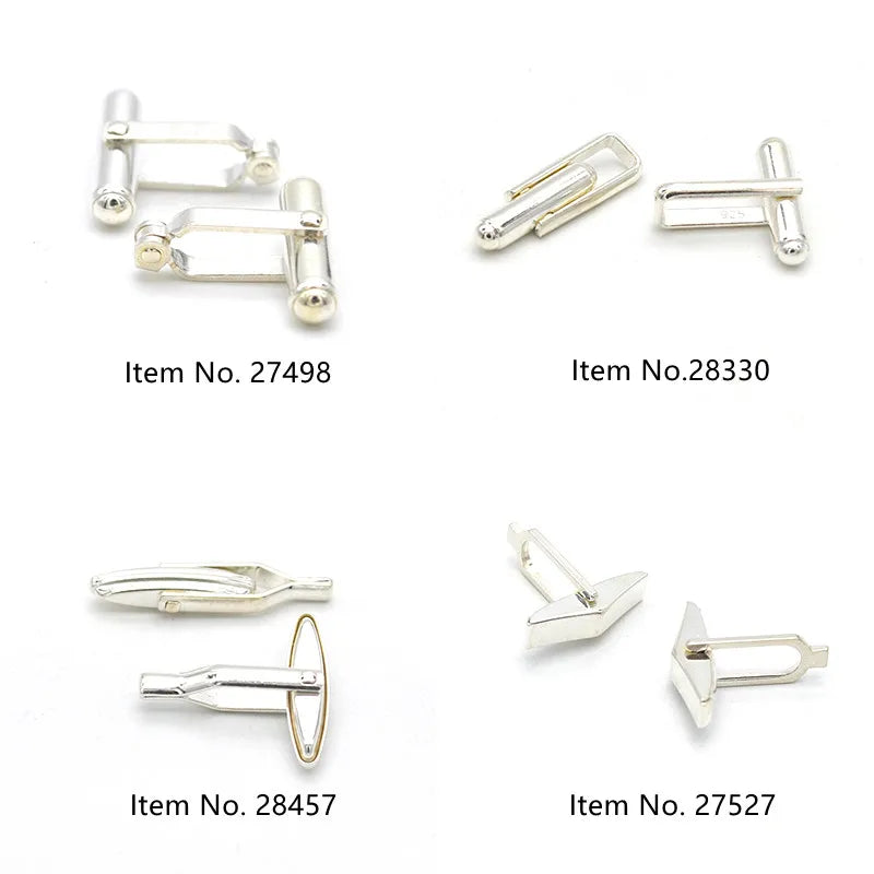 925 Sterling Silver Toggle Closure Cufflinks for Wedding or Gift Elegant Tie Clips