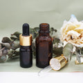 30ml Glass Cosmetic Face Serum Bottle with Golden Matte Dropper