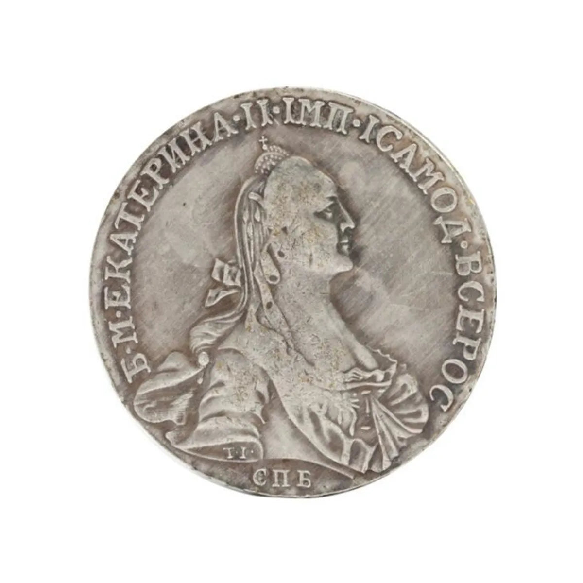 Artificial 1766 Silver Dollar Russian Rouble Russian Ruler Catherine II Double-headed Eagle Collection Commemorative Coin Art