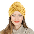 HZM-19155 Solid Color Bandana Top Knotted Turban Headwrap Headscarf Hair Turban Hats for Women