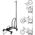 Vertical Bike Parking Rack Adjustable Height Bicycle Stand MTB Road Folding Bikes Garage Storage Stand High Carbon Steel 25kg