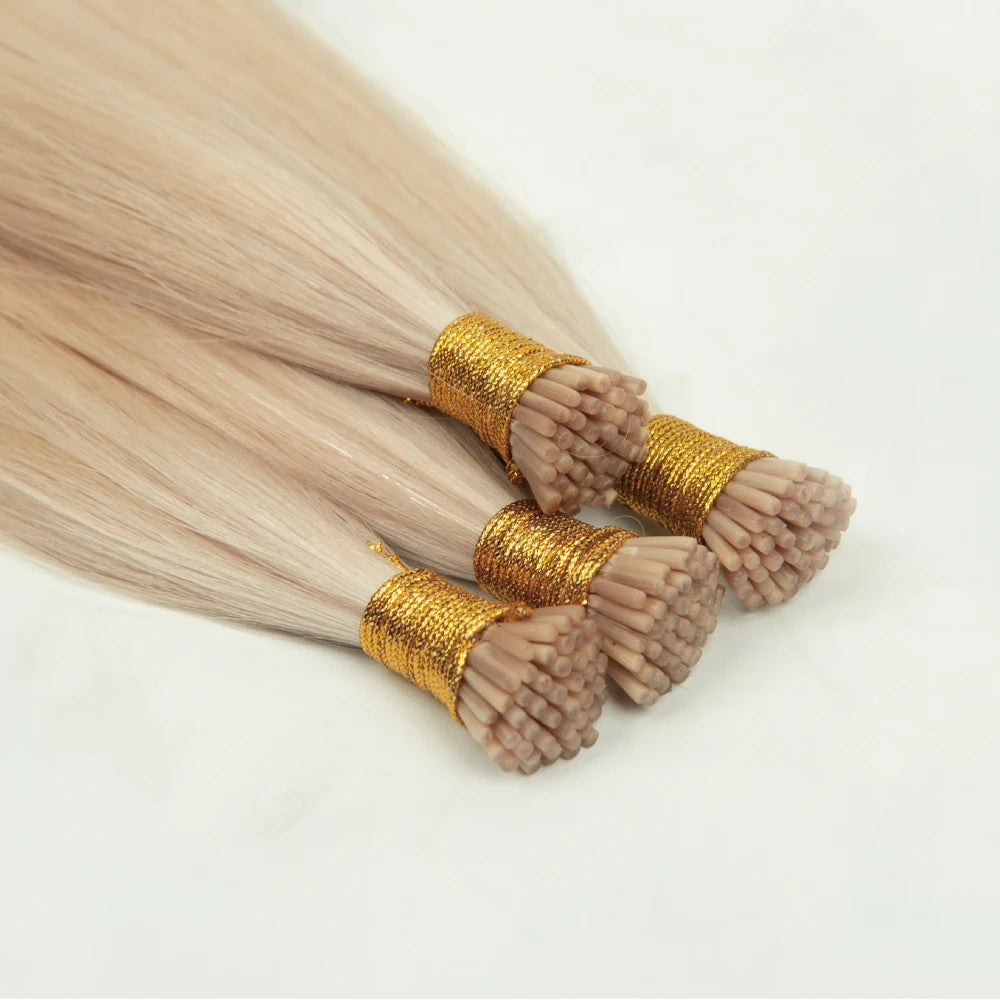 100% Virgin Human Hair Vendors Double Drawn Italian Keratin I Tip Hair Extensions Wholesale