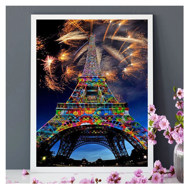 5D DIY Full Flower Square/Round Landscape Gift Diamond Painting Tower Canvas Building Home Decoration Handmade Craft Wall Arts