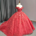 Jancember 9912 Vintage Red Off Shoulder Party Prom Ball Gown Formal Quinceanera Dresses