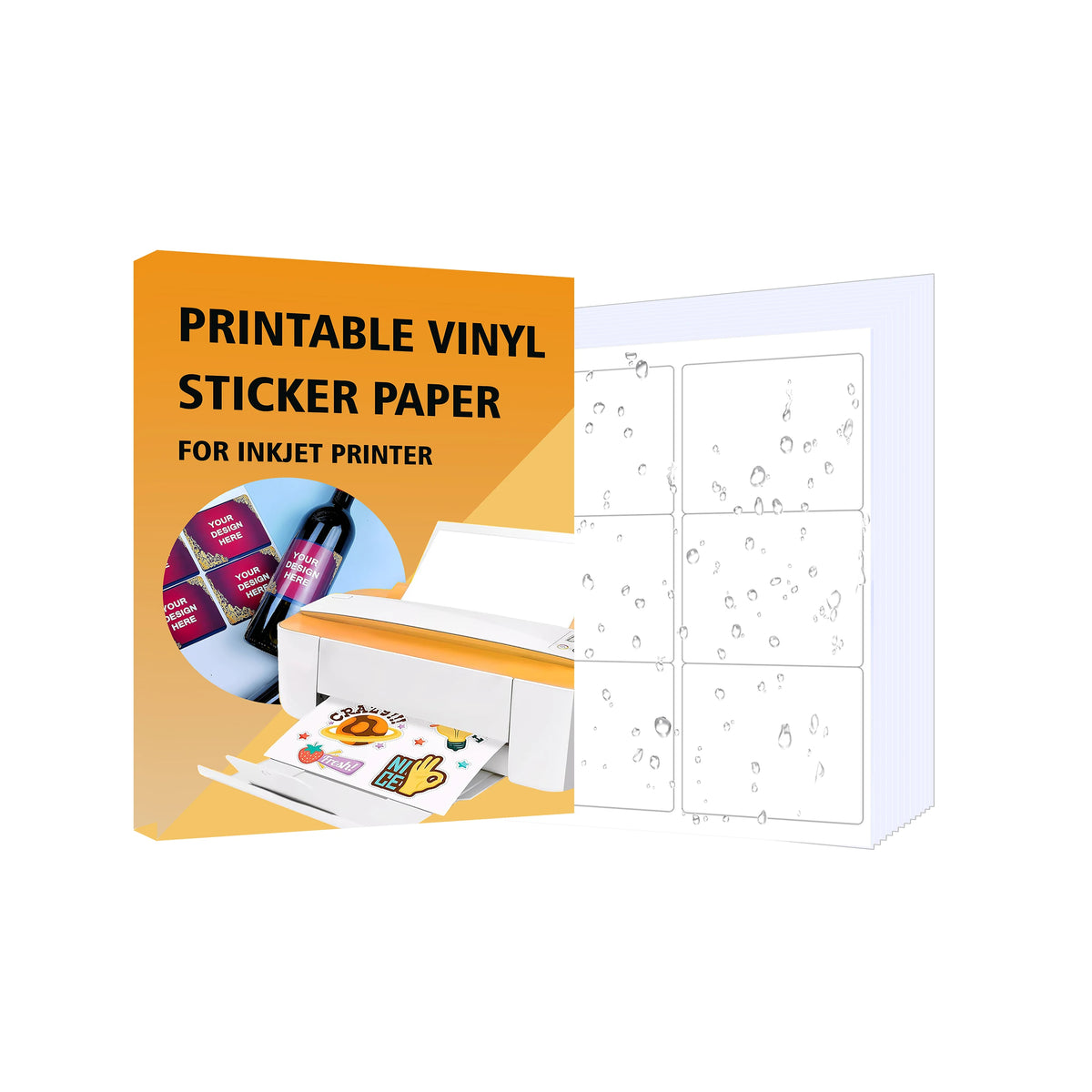 Cute Rectangular Vinyl Label PP Adhesive Waterproof Square Round Circle Die Cut Sticker for Stationery/Jar/Bottle Label