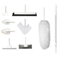 Clean Home Cleaning Kit with Adjustable Handle Bathroom Squeegee for Shower Tub and Tile Brush for Cleaning Patio Kitchen