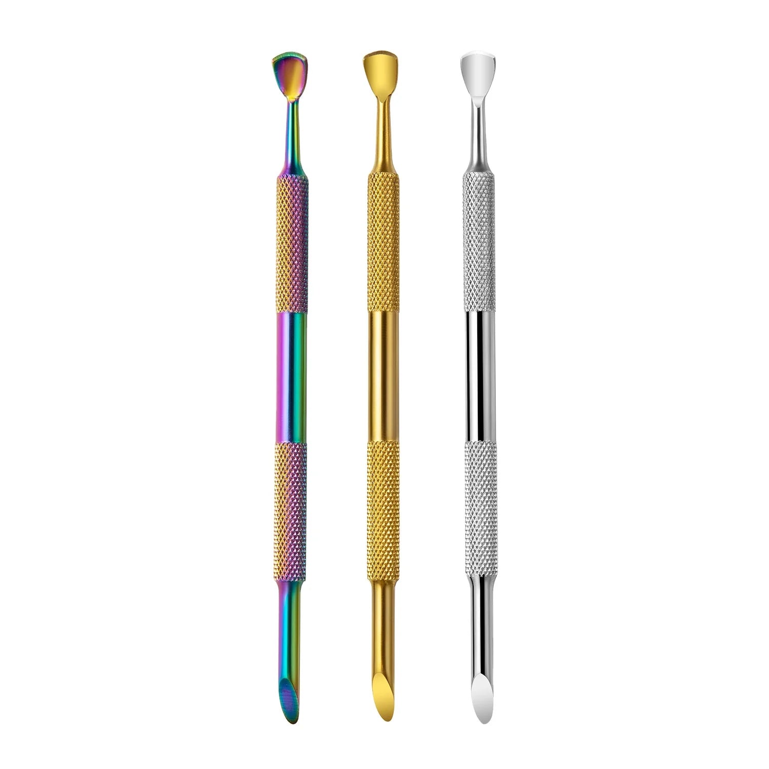 Double Head Nail Cuticle Pusher Nail Surface Sand Nail Cuticle Pusher Horseshoe Stainless Steel Removing Dead Skin Polishing