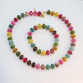 S11441 Chunky Boho Multi Colored Tourmaline Jade Abacus Rondelle Beaded Bracelet Necklace Women Accessories Jewelry Sets