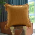 Linen Fringed Cushion Cover Soft Linen Pillow Cover Decorative Throw Pillow Cover for Couch/
