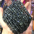 6-8mm Natural Black Labradorite Stone Irregular Beads Healing Round Irregular Shape Strand Crystal Beads for Jewelry Making