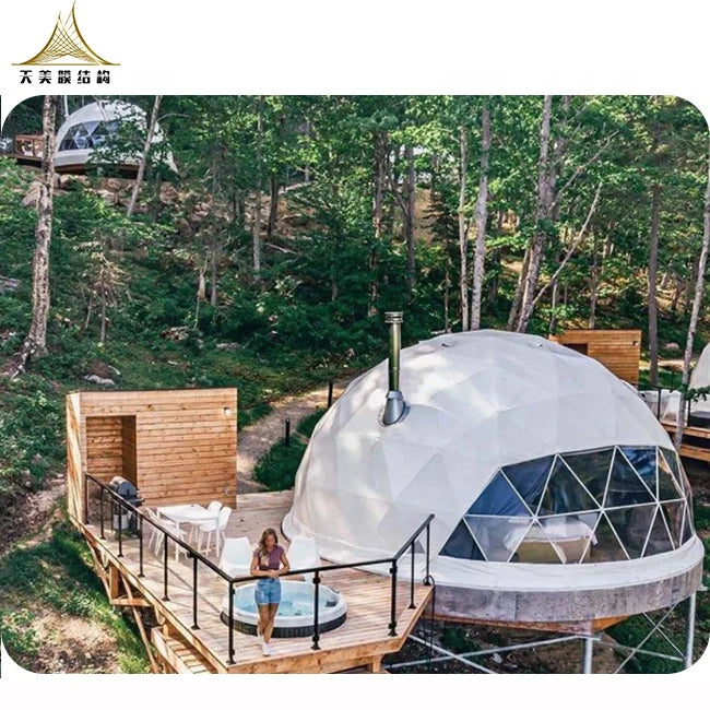 Prefabricated Dome House Tent Geodes Domes Glamping Geodesic