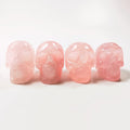 Huiying Decorative new style 2 inch carved rose quartz crystal stone skulls head for fengshui Crafts