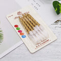 Huaming Hot Selling Smokeless Premium Glitter Gold Plated Pillar Candles Party Cake Decorating Gold Mini Spiral Birthday Candles