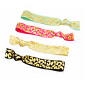 200pcs 6 Colors Gold Silver Leopard Printed Hair Band Wholesale Hair Tie Bracelet Party Gift Ponytail Holder