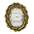 Simple Retro Vintage Gold Black Floral Design Handmade Letterpress Printed Resin Oval Wall-Mounted Tabletop Home Decor Frame