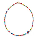 Fashion Multicolor Enamel Geometric Bohemian Style Rope Chain Tubes Bead Women's Necklace for Gift & Party