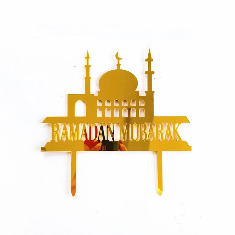 Hot Sale Acrylic Ramadan Cake Toppers Eid Mubarak Toppers for Cake Decorating