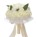 Bridesmaid Wedding Hand Bouquet Artificial Crystal Pearl Silk Roses PE Material Bridal Bouquet