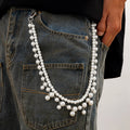 2025 Fashionable Trend Street Hip Hop Jeans Matching Jewelry Advanced Simulation Pearl Beaded Pants Chain for My Son