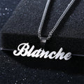 Oem/odm Custom Nameplate Stainless Steel Popcorn Chain Personalized Name Pendant Necklace