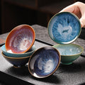 Customized Business Gift Ceramic Kiln Changed Master Cup  Personal Tea Cup Home Drinking Tea Cup No Handle Clay Coffee Mug