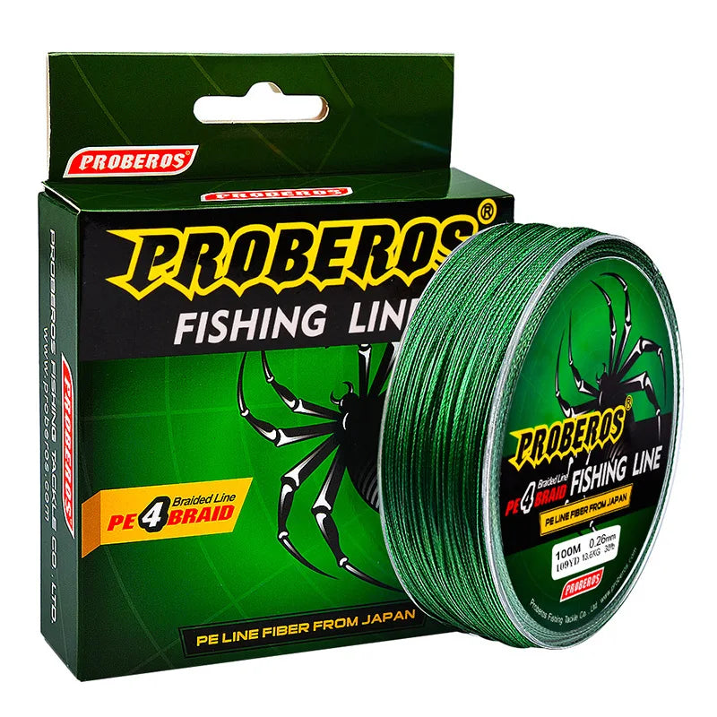 Strong Strength 100m Multifilament Line PE 4 Strand Braided Fishing Line for Japan
