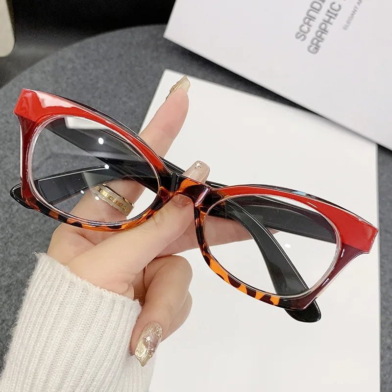 2025 New Trendy Fashion Design Ladies Eyeglasses Optical Color Contrast Anti Blue Light Glasses Frame