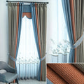 YongHo Modern European American 1-Piece Luxury Colorful Hotel Blackout Stitching Stylish Window Door Curtains with Sheers