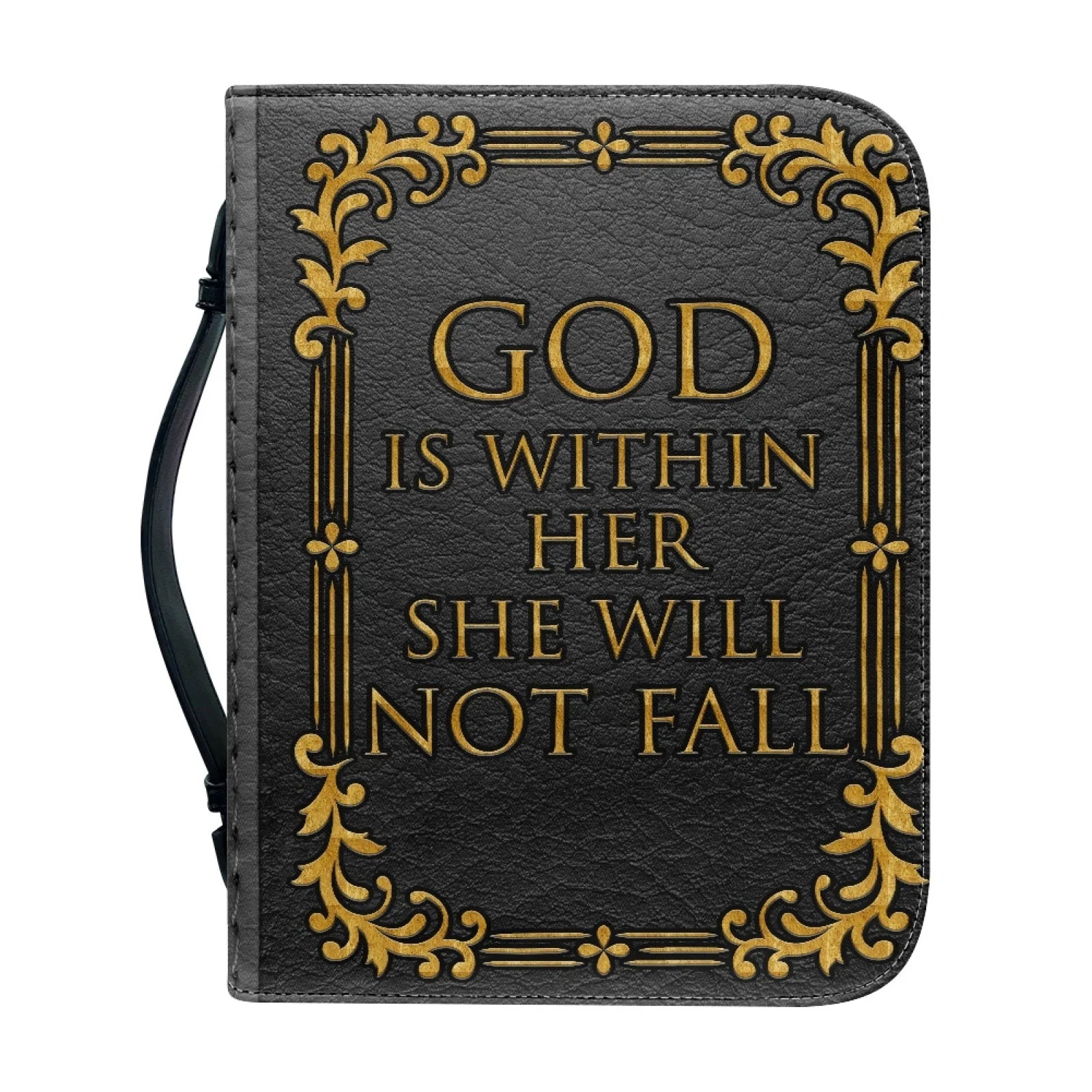 Multi-Size Printed Zippered PU Leather Bible Cover Factory Custom Bible Covers Holder Church Bag With Pen Slots and Pockets