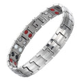 BioMagnetic Jewelry Men Silver Stainless Steel Bracelet Wide Bio Health Magnetic Bracelets