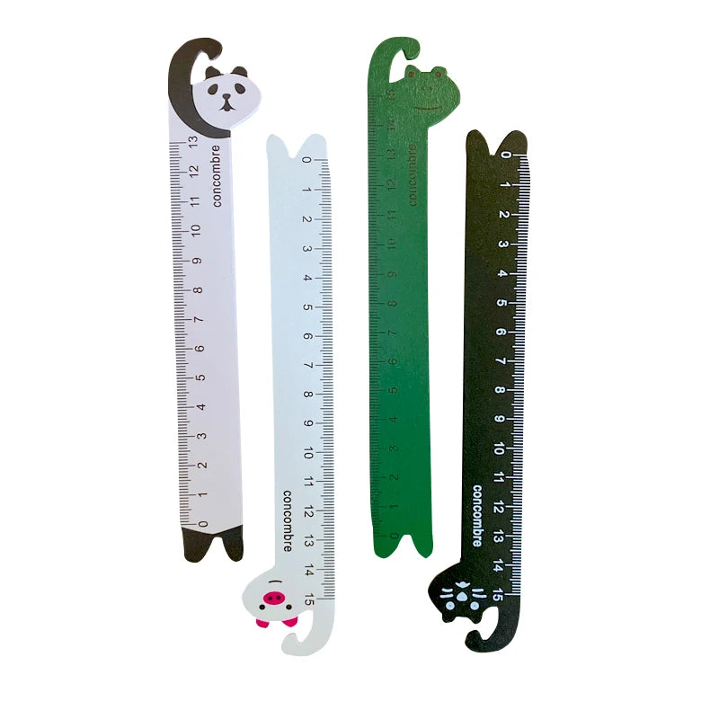 15cm Cartoon Animal Wooden Ruler Office School Stationery Supplies Wood Ruler Measuring Straight Ruler Tool Promotional