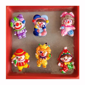 Novelty Cartoon Clown Resin Flatback Cabochons Mini Circus Slime Beads for Scrapbooking Phone Case Hair Clip Decoration