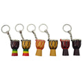 Classic 3D Mini Djembe African Drum Wood Keychain 3D Wooden Instrument Necklaces Pendant Music Bag Hanging Ornament Keychain