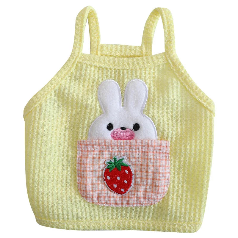 Maychan Breathable Fashion Dog Vest Cat Pet Clothes Spring Summer Rabbit Pattern Dog Pet Clothes
