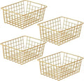 Factory Price Metal Storage Basket Paint Spraying Black White Gold Multifunctional Home Storage