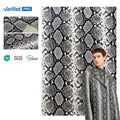 PFAS FREE Latest Design Snakeskin Print Synthetic Leather Fabric for Jacket Pants Designer Snake Leather Fabric