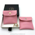 Custom Small 8*8cm Pu Leather Envelope Jewelry Bag Pink Jewelry Packaging Pouch for Earring With Logo